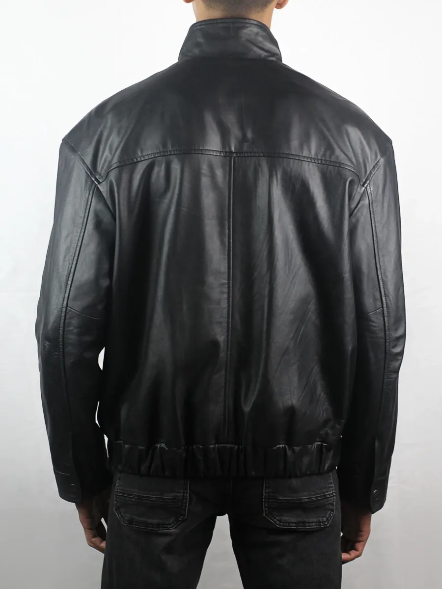Black Oversized Leather Jacket
