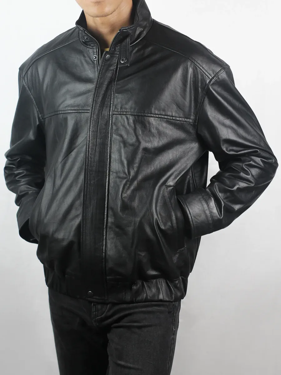 Halven Black Oversized Leather Jacket 2025